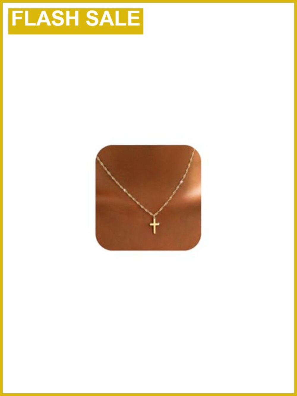14K Gold Plated Cross Pendant Necklace Dainty Choker